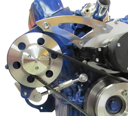 CVF Racing polished electric water pump alternator bracket for Ford 351 Cleveland, 351C-ALTBRKT-EWP