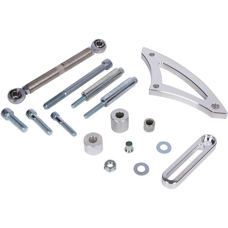 CVF Racing polished electric water pump alternator bracket for Ford 351 Cleveland, 351C-ALTBRKT-EWP