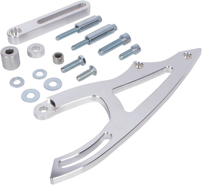 CVF Racing polished power steering bracket for Ford 351 Cleveland with electric water pump, 351C-PSBRKT-EWP