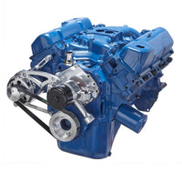 CVF Racing polished BEAST alternator only serpentine kit for Ford 351C electric water pump, 351C-SERPENTINE-ALT-EWP