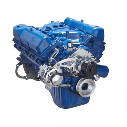 CVF Racing polished BEAST alternator only serpentine kit for Ford 351C electric water pump, 351C-SERPENTINE-ALT-EWP