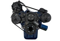 CVF Racing Stealth Black BEAST 8-rib serpentine conversion kit with A/C, alternator and power steering for Ford 5.8L, B-5.8L-SERPENTINE-AC-BP
