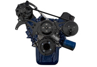 CVF Racing Stealth Black BEAST 8-rib serpentine conversion kit with alternator and power steering for Ford 5.8L, B-5.8L-SERPENTINE-PS-BP