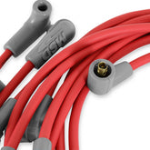 Super Conductor Spark Plug Wire Set Small Block Chevy W/Hei Cap For Use On Chevy Small Block With Hei, Red Jacket MSD Ignition