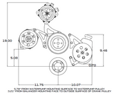 CVF Racing polished V-belt alternator and power steering pulley and bracket system for Chrysler small block 318/340/360, 360-PS-SYSTEM