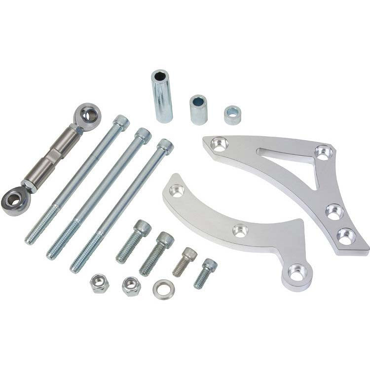 CVF Racing polished billet alternator bracket for Chrysler small block 318/340/360 V-belt, 360-ALTBRKT