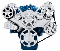 CVF Racing polished or C3 ceramic clear coat WRAPTOR all inclusive 8-rib serpentine system for Mopar small block 273/318/340/360, 360-WRAPTOR
