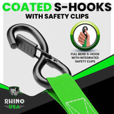 Rhino USA Medium Duty Ratchet Strap Tie-Down 4-Pack (Red)