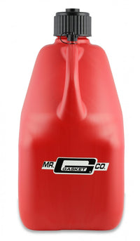 Utility Jug W/Filler Hose Square Plastic 5 Gallon Red Mr Gasket