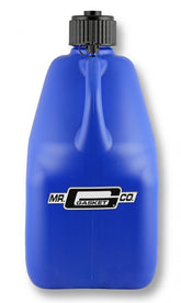 Utility Jug with Filler Hose Square Plastic 5 Gallon Blue Mr Gasket