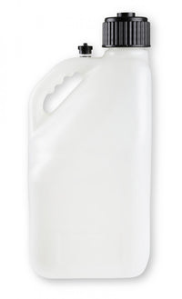Utility Jug W/Filler Hose Square Plastic 5 Gallon White Mr Gasket