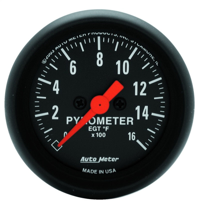 Autometer Z-Series 52mm 0-1600 Def F Full Sweep Electronic Pyrometer Gauge