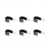 Adel Mount Clamps 3/4 Inch 6 Pieces Steel Clamp w/ Insulating Rubber compound means easier mounting of wire, fuel hoses, etc., to any solid surface. 3/4 Inch I.D. Six per set Mr Gasket