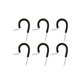 Adel Mount Clamps 3/4 Inch 6 Pieces Steel Clamp w/ Insulating Rubber compound means easier mounting of wire, fuel hoses, etc., to any solid surface. 3/4 Inch I.D. Six per set Mr Gasket