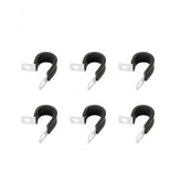 Adel Mount Clamps 3/4 Inch 6 Pieces Steel Clamp w/ Insulating Rubber compound means easier mounting of wire, fuel hoses, etc., to any solid surface. 3/4 Inch I.D. Six per set Mr Gasket