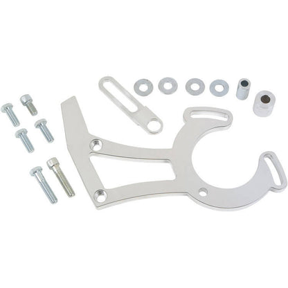 CVF Racing polished power steering bracket for Ford pump on Ford FE 390, 427 and 428, 390-PSBRKT-F