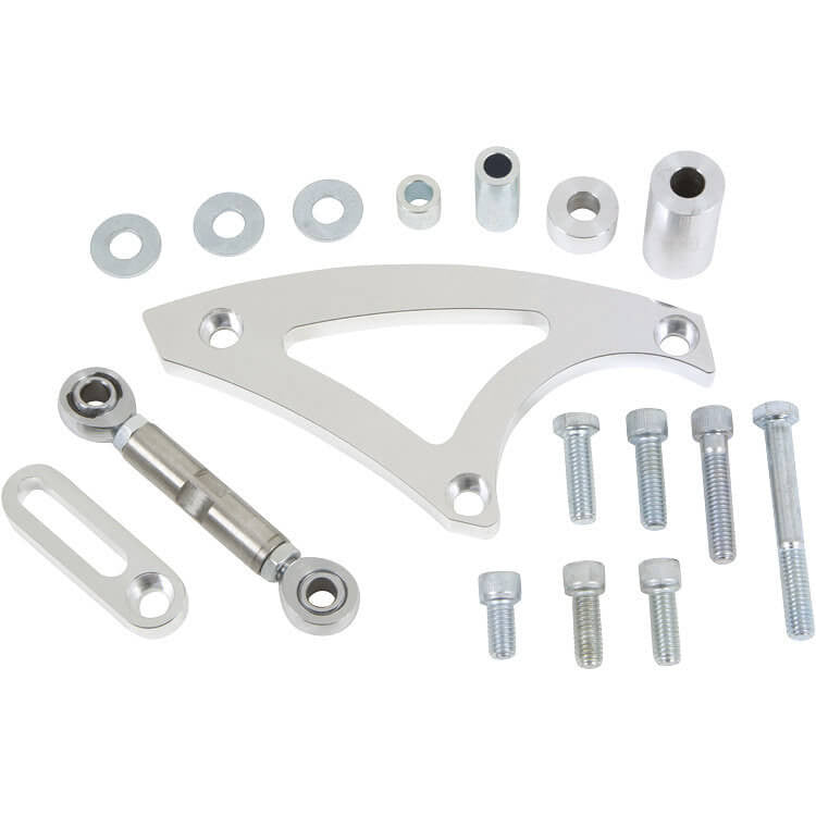 CVF Racing polished Saginaw power steering bracket for Ford FE 390, 427 and 428, 390-PSBRKT-S