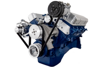 CVF Racing polished BEAST serpentine conversion kit with alternator and A/C for Ford FE 390, 427 and 428, 390-SERPENTINE-AC-ONLY