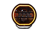 DV8 Offroad 7in Halo Elite Round Light w/ Accent Halo - White/Amber