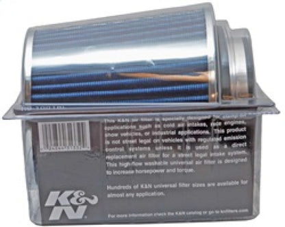 K&N Universal Air Filter | Round Tapered, 4in Flange, 5.5in Tall | RG-1001BL