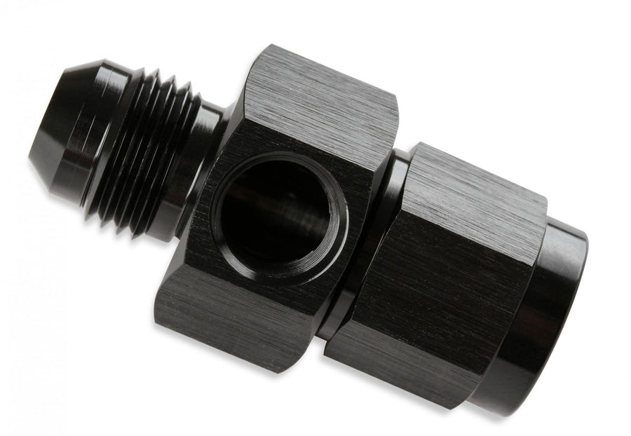 Male-Female -6 AN Fuel Pressure Gauge Adapter w/1/8 Inch C233 C233NPT Port-Black Fuel Pressure Gauge Adapter 6061 Aluminum Construction Mr Gasket