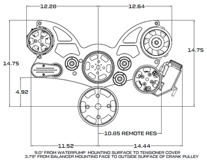 CVF Racing Black Diamond Wraptor serpentine system for AMC and Jeep 304, 360 and 401 V8, BD-401-WRAPTOR