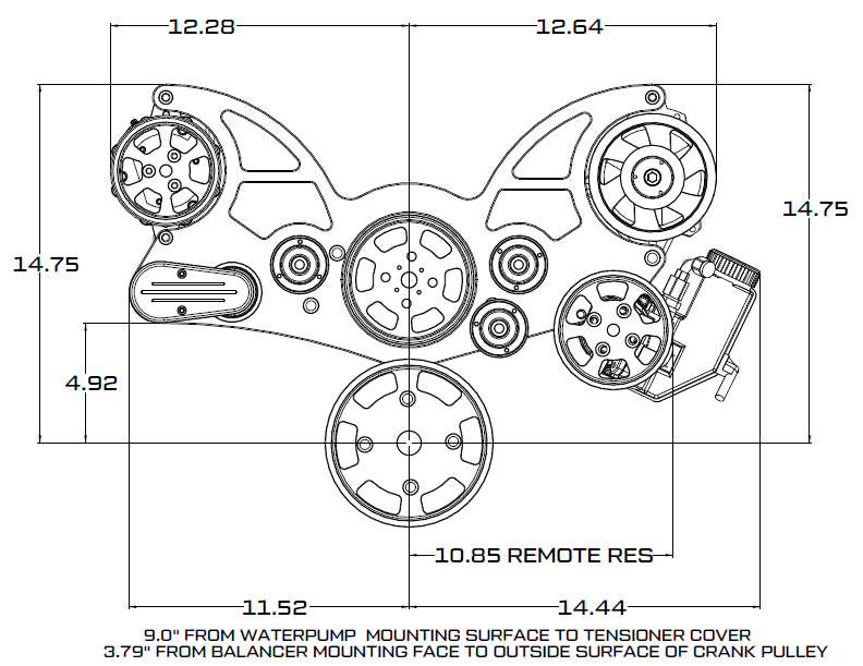 CVF Racing Black Diamond Wraptor serpentine system for AMC and Jeep 304, 360 and 401 V8, BD-401-WRAPTOR