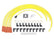 Spark Plug Wire Set 8MM Yellow With Orange Straight Boots 4038, Spark Plug Wires, Super Stock, Spiral Core, 8Mm, Yellow, Set ACCEL