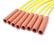 Spark Plug Wire Set 8MM Yellow With Orange Straight Boots 4038, Spark Plug Wires, Super Stock, Spiral Core, 8Mm, Yellow, Set ACCEL
