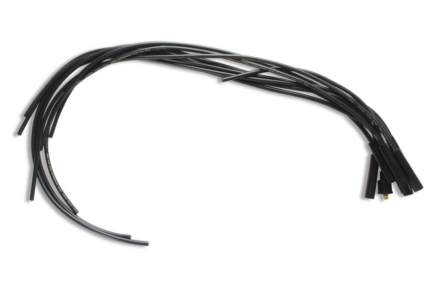 Spark Plug Wire Set- 8MM Black Wire With Black Straight Boots 4040K, Spark Plug Wires, Super Stock, Spiral Core, 8Mm, Black, Set ACCEL