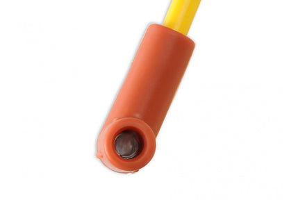 Spark Plug Wire Set 8MM Yellow With Orange 90 Deg Boots 4041 8MM Universal Fit Super Stock Spark Plug Wires Feature A Spiral Core And Yellow Silicone Jacket ACCEL