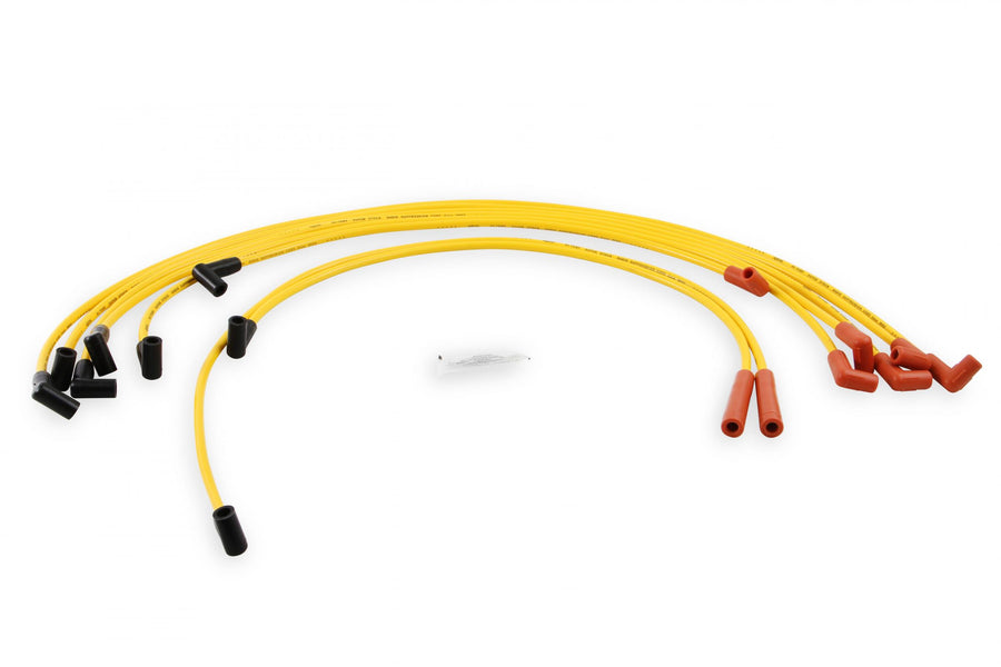 Spark Plug Wire Set- 8Mm- Super Stock- Graphite Core- Hei Style Boots- Yellow Sbc 5.0/5.7L 1978-1986 V8 Super Stock Spiral Core ACCEL