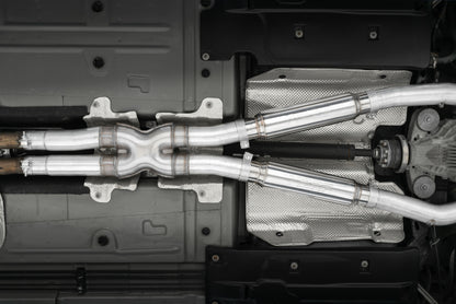 MBRP 15-16 Dodge Challenger RT 5.7L Aluminized Steel 3in Dual Rear Cat-back Quad Tips - Street | S7115AL