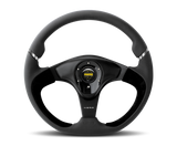 Momo Nero Steering Wheel 350 mm - Black Leather/Suede/Black Spokes