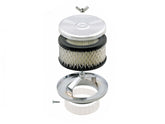 Air Cleaner Deep Dish 4 Inch x 2 Inch Chrome Fits 1 and 2-Barrel Carburetors with 2-5/16 Inch or 2-5/8 Inch Carb Neck including most VW Mr Gasket