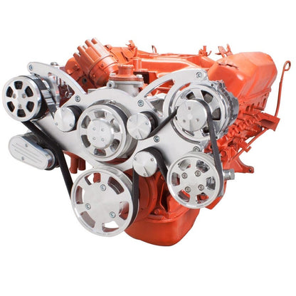 CVF Racing polished WRAPTOR all inclusive 8 rib serpentine system for Chrysler big block 383, 400, 426 and 440 engines, 440-WRAPTOR