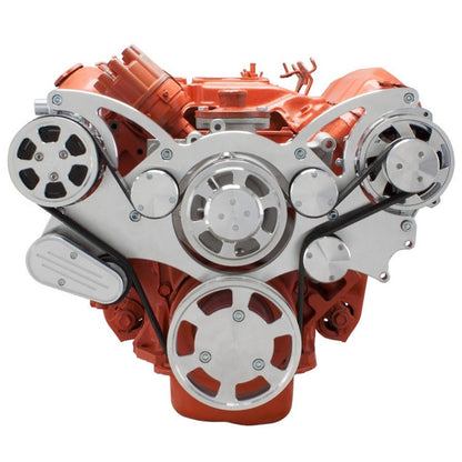 CVF Racing polished WRAPTOR all inclusive 8 rib serpentine system for Chrysler big block 383, 400, 426 and 440 engines, 440-WRAPTOR
