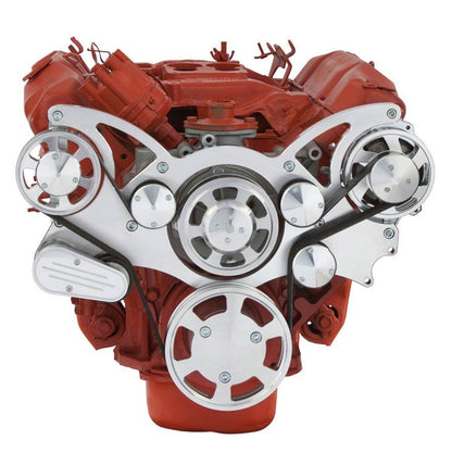 CVF Racing polished WRAPTOR all inclusive 8 rib serpentine system for Chrysler big block 383, 400, 426 and 440 engines, 440-WRAPTOR