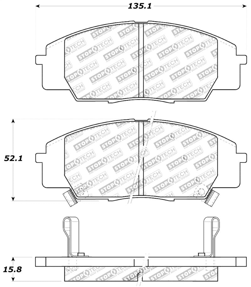 StopTech Performance 00-09 S2000/06+ Civic Si/02-06 RSX-S (non base) Front Brake Pads