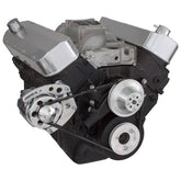 CVF Racing BBC V-Belt Alternator System, Short Water Pump in Polished, part number 454-ALT-SYSTEM-C-SWP