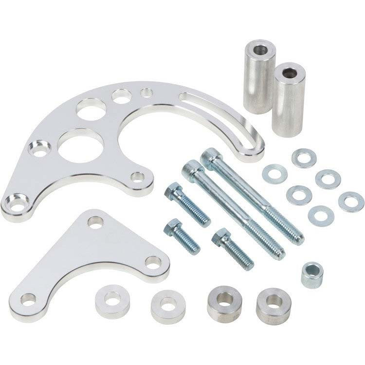 CVF Racing BBC V-Belt Power Steering Bracket, Long WP in Polished, part number 454-PSBRKT-C-LWP