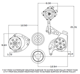 CVF Racing Gen VI Alternator Serpentine Kit, LWP in Stealth Black, part number B-454-SERPENTINE-ALT-C-G6