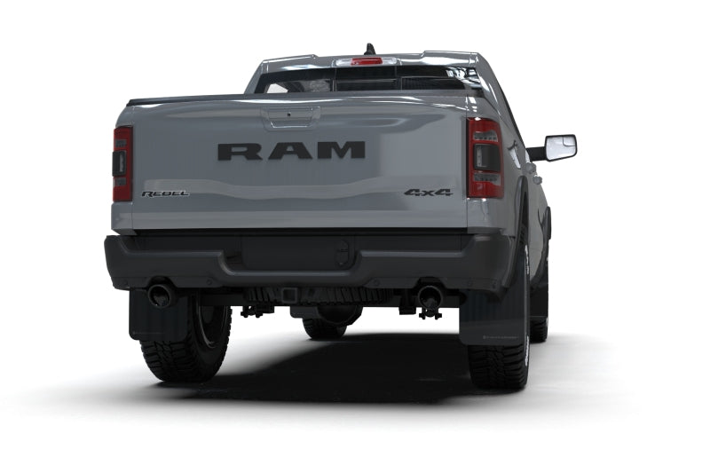 Rally Armor 19-24 Dodge Ram 1500 Rebel Black UR Mud Flap w/Metallic Black Logo