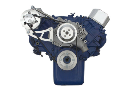 CVF Racing polished BEAST 8-rib serpentine conversion kit, alternator only, for Ford 429 and 460 big block, 460-SERPENTINE-ALT-H