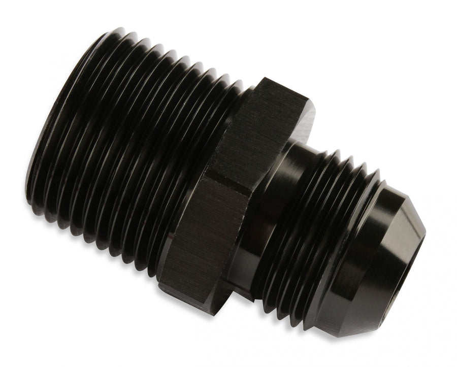 Straight -6 AN To 3/8 Inch NPT Adapter Black NPT to AN Flare Fitting 6061 Aluminum Construction Mr Gasket