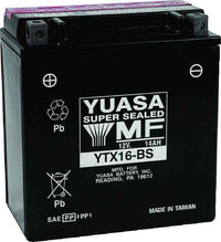 Yuasa YTX16-BS Maintenance Free AGM 12-Volt Battery w/Bottle