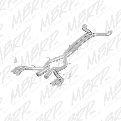 MBRP 2016-2024 Chevy Camaro V8 6.2L 6spd 3in T409 Race Dual Cat Back w/ 4.5in Quad Dual Wall Tips | S7033409