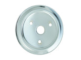 Crankshaft Pulley Chrome Single Groove Fits 1955-1968 Chevrolet 265-350 Small Block with Short Water Pump Mr Gasket
