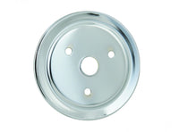 Crankshaft Pulley Chrome Single Groove Fits 1955-1968 Chevrolet 265-350 Small Block with Short Water Pump Mr Gasket