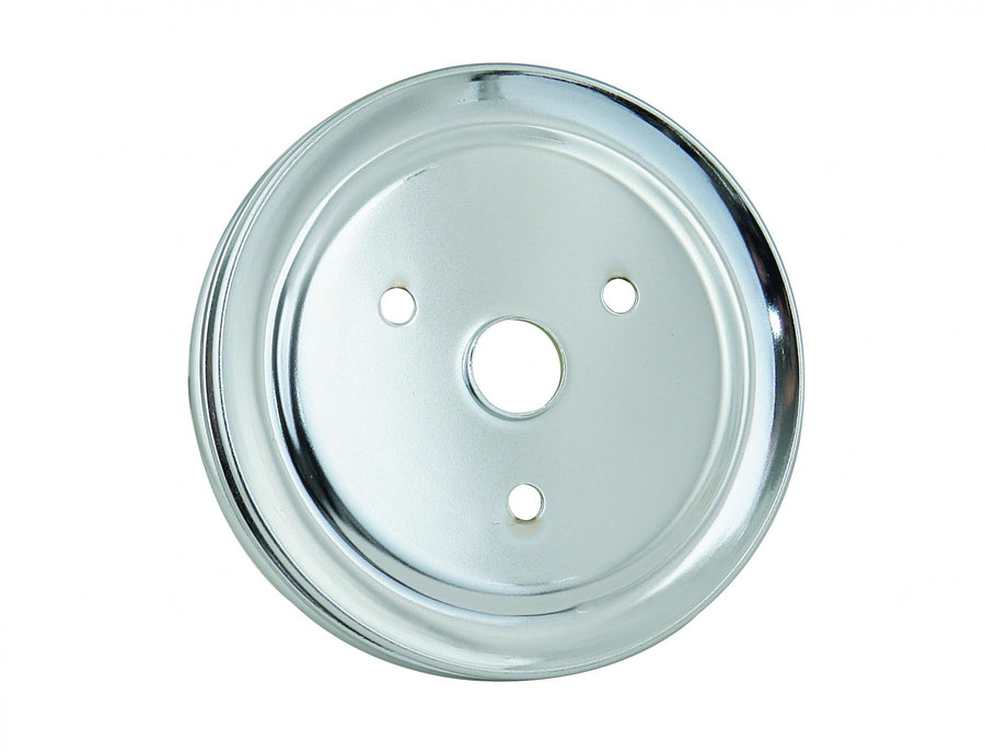 Crankshaft Pulley Chrome Double Groove Fits 1955-1968 Chevrolet 265-350 Small Block with Short Water Pump Mr Gasket